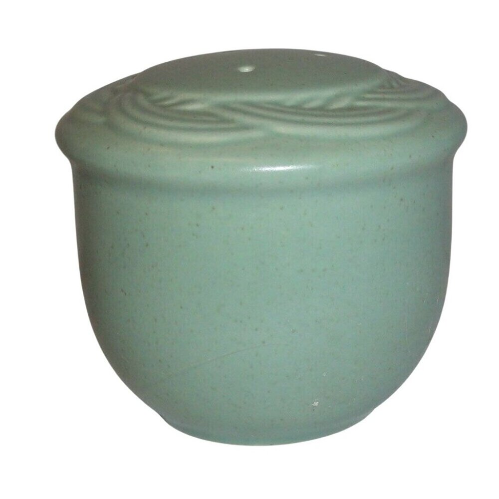 PFALTZGRAFF Acadia Cypress Salt Shaker Woven Design Green Ceramic Vintage